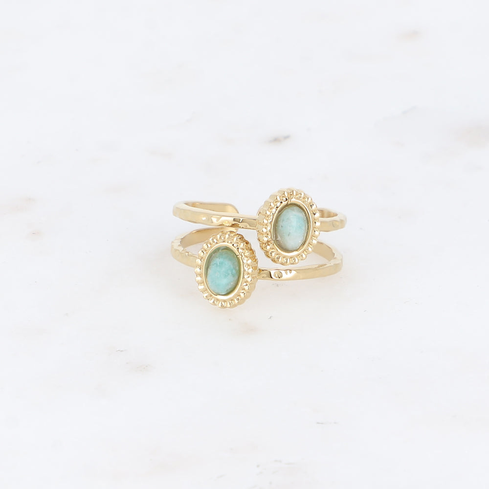 Bohm Paris amatsoniitti sormus luonnonkivi turkoosi.