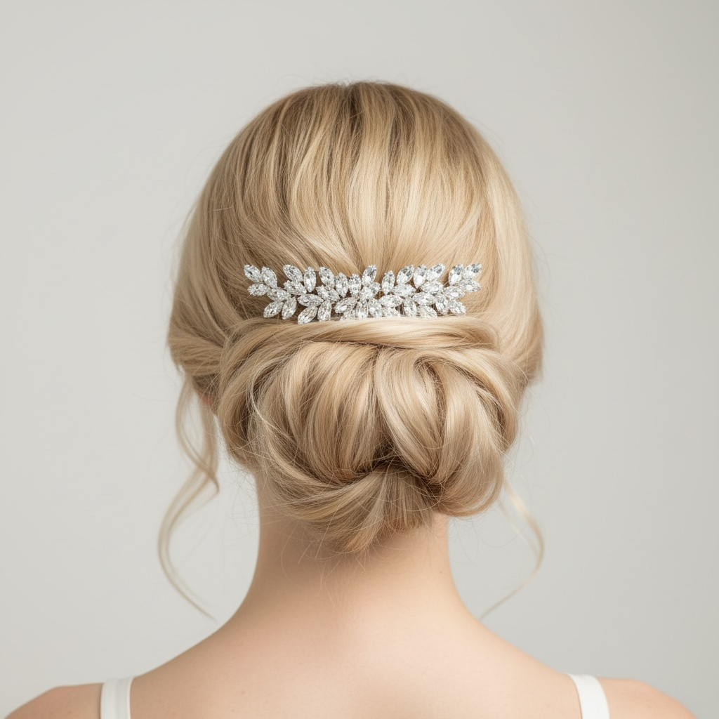 ROMANCE | Arianna -hopeansävyinen kirkaskivinen nutturakoriste