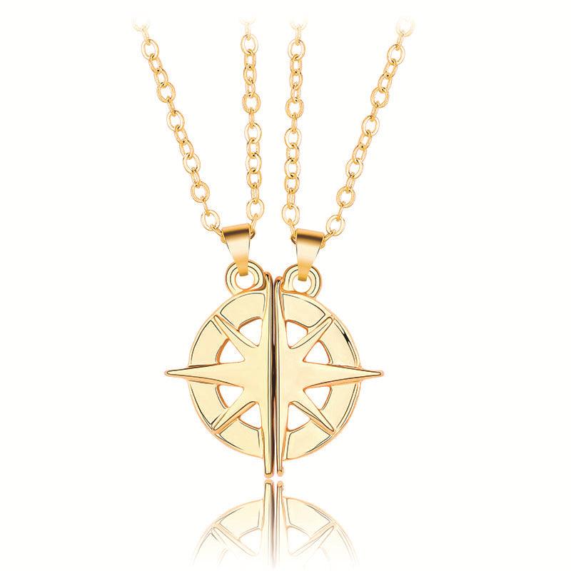 Gold Compass Couple/Friendship Necklace -rakkaus/ystävyyskoru