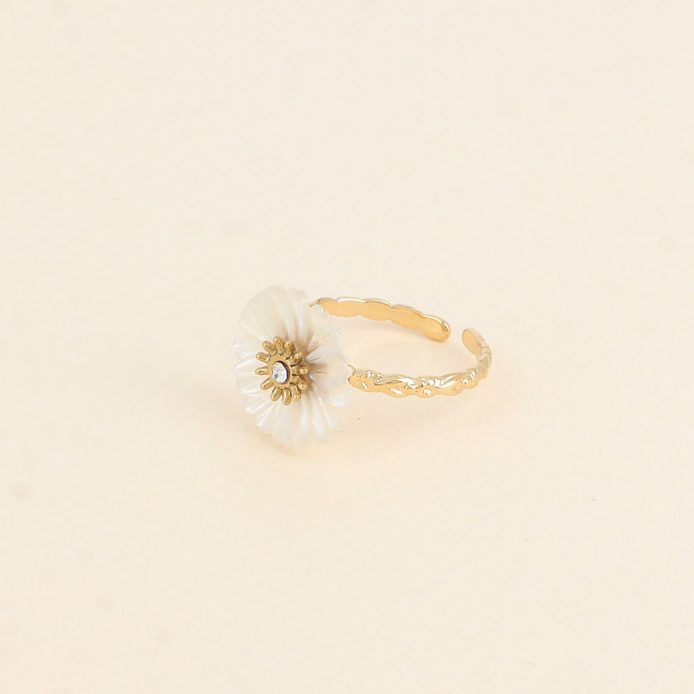 FRENCH RIVIERA |Beata Ring in Black - surgical steel ring with stones