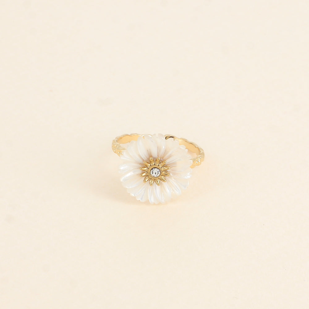 FRENCH RIVIERA |Beata Ring in Black - surgical steel ring with stones