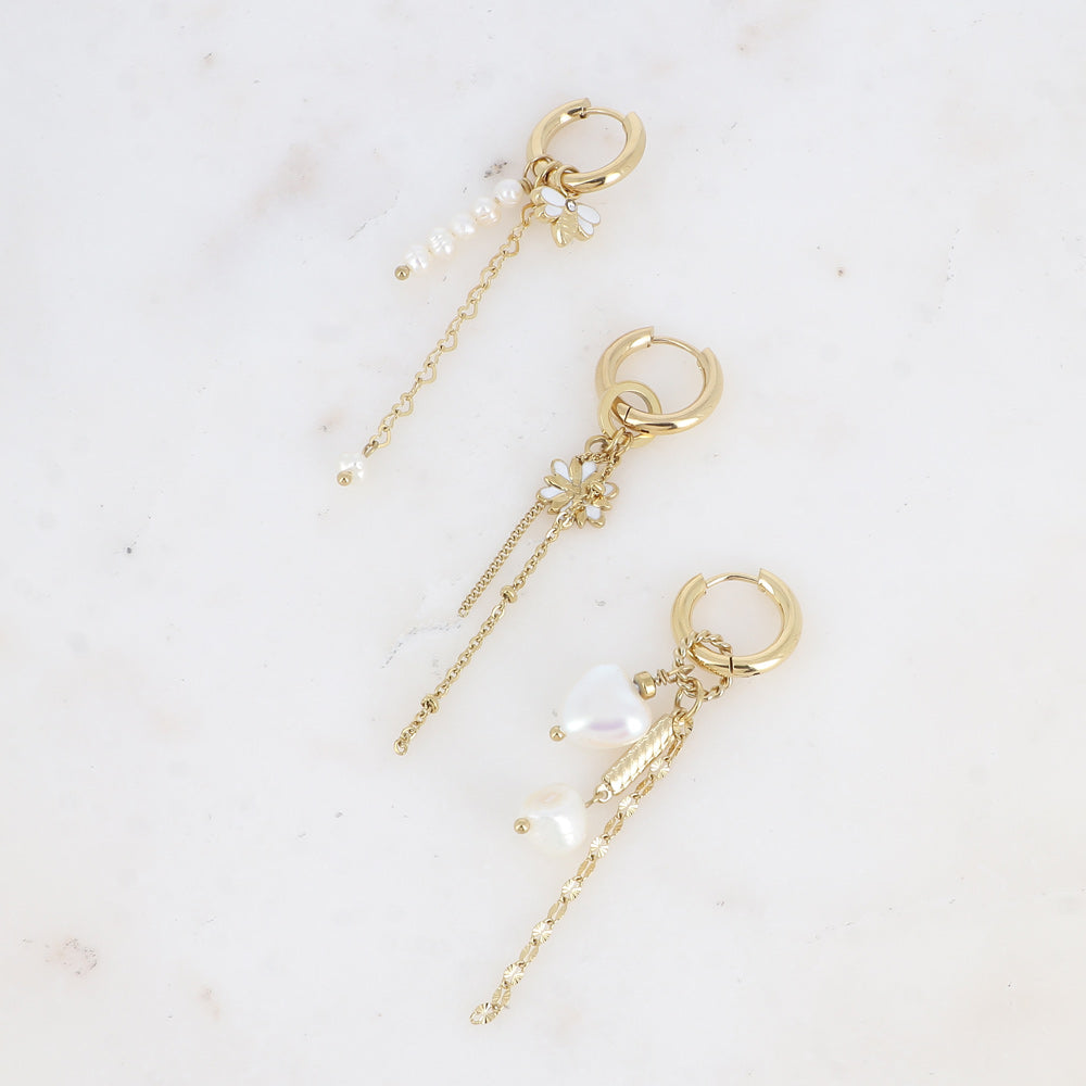 Bohm Paris Siam kolmen korvakorun setti luonnon inspiroimilla riipuksilla