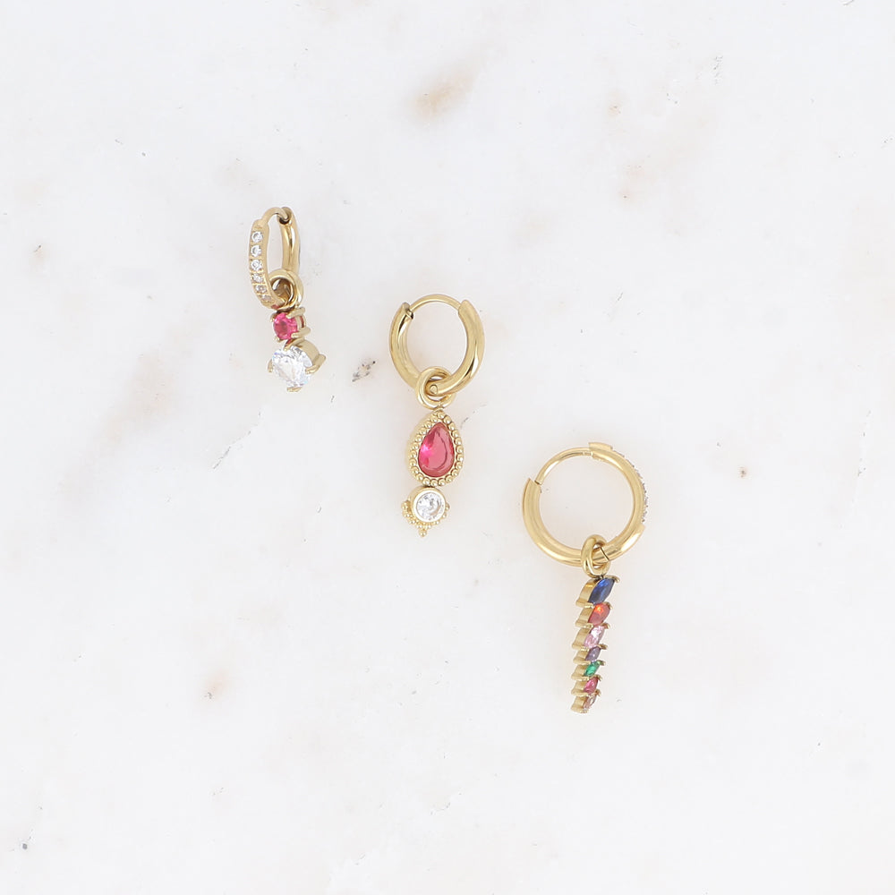 BOHM PARIS | Aurélie – 3-osainen korvarengassetti (monivärinen, kulta)