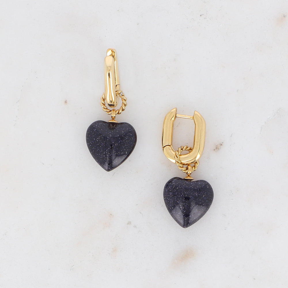 Earrings, BOHM PARIS|Boucles Silas avec crystal Orange DeLite -dore