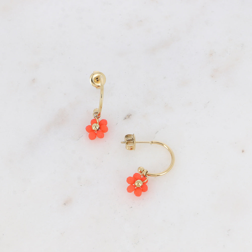 Earrings, BOHM PARIS|Boucles Silas avec crystal Orange DeLite -dore