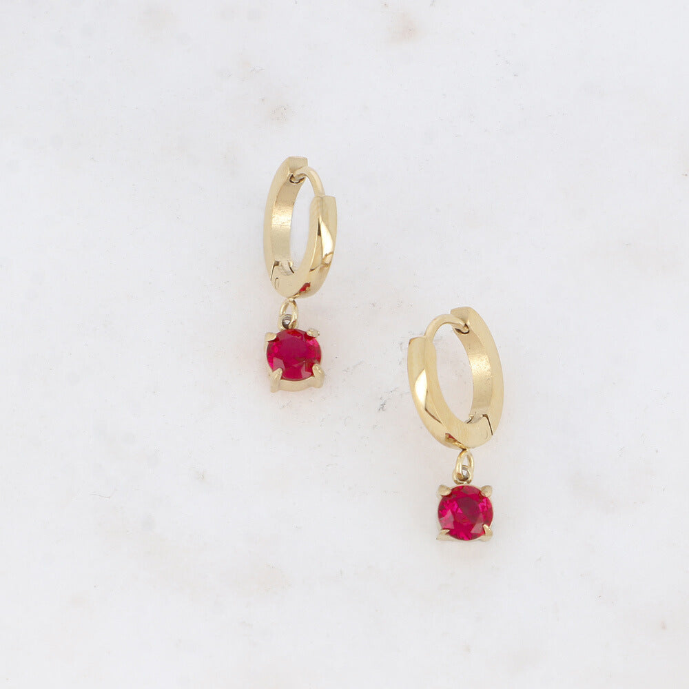 Earrings, BOHM PARIS|Boucles Silas avec crystal Orange DeLite -dore