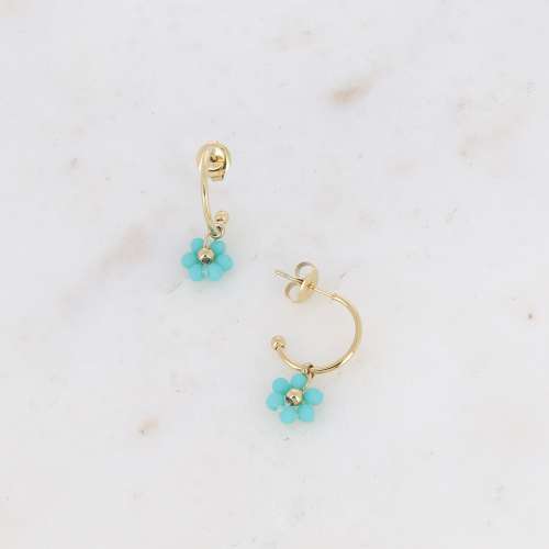 Earrings, BOHM PARIS|Boucles Silas avec crystal Orange DeLite -dore