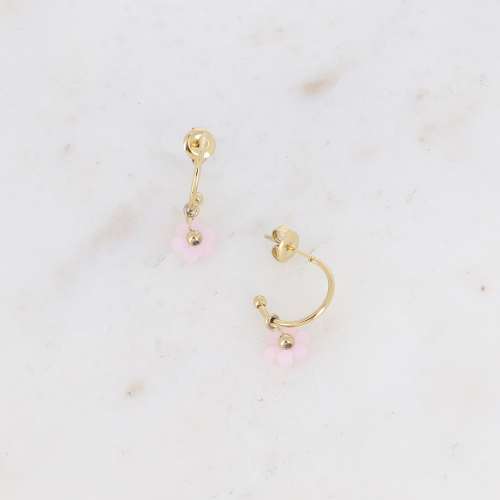 Earrings, BOHM PARIS|Boucles Silas avec crystal Orange DeLite -dore