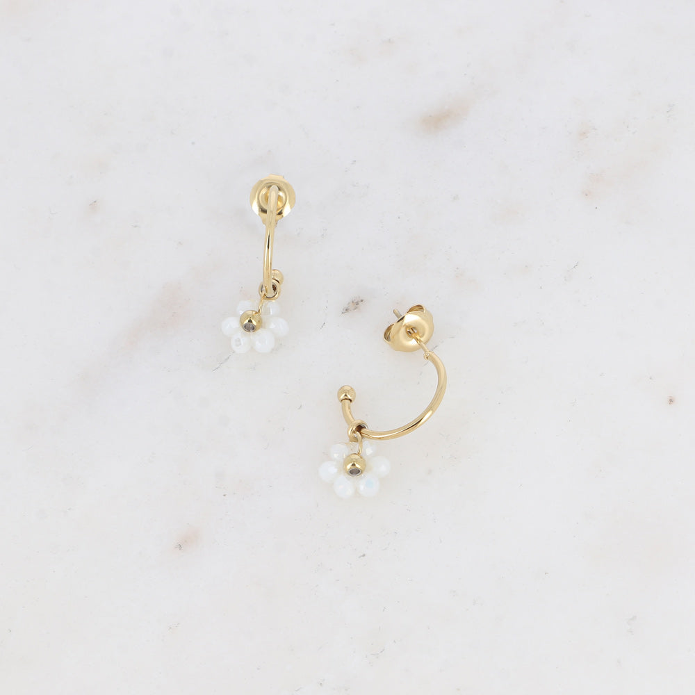 Earrings, BOHM PARIS|Boucles Silas avec crystal Orange DeLite -dore