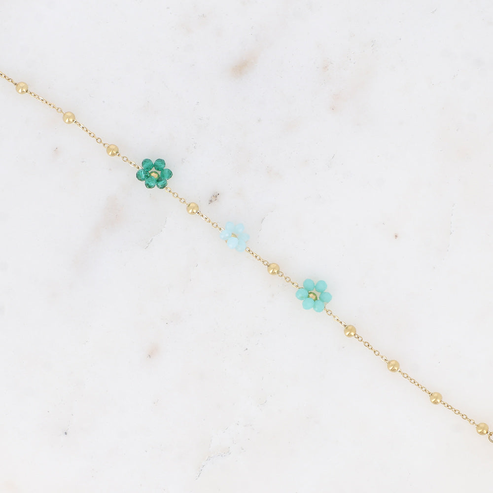 BOHM PARIS | Bracelet Émeraude Bloom -viherturkoosi kukkarannekoru