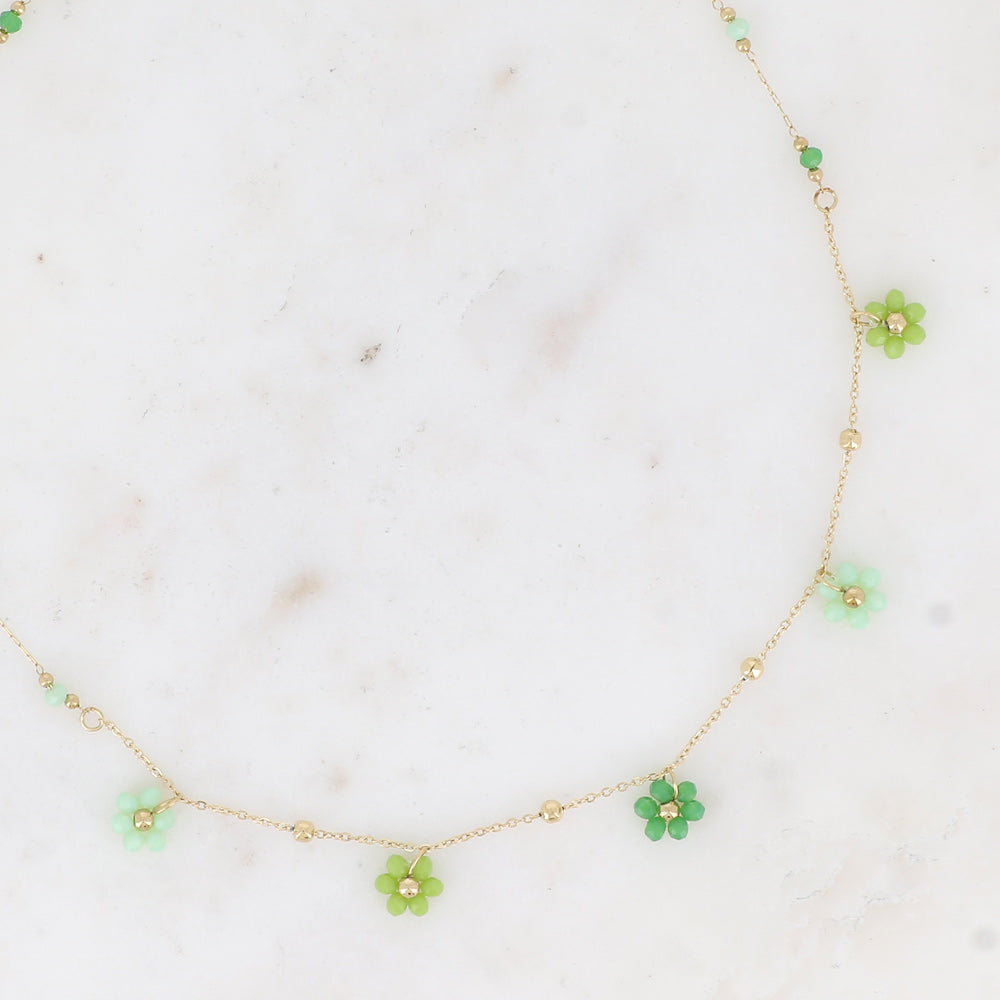 BOHM PARIS | Collier Vert Bloom - vihreä kukkakaulakoru