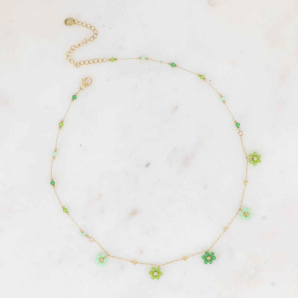 BOHM PARIS | Collier Vert Bloom - vihreä kukkakaulakoru