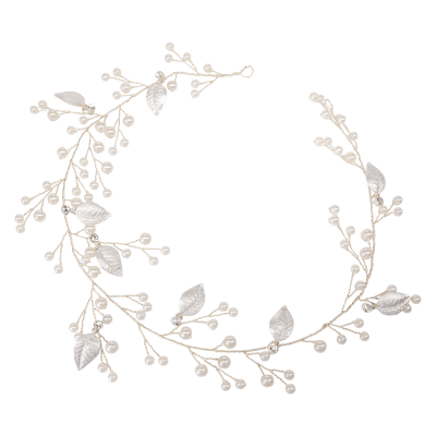 ATHENA BRIDAL | Julie -helmikoristeinen muotoiltava hiuskoru (hopea)