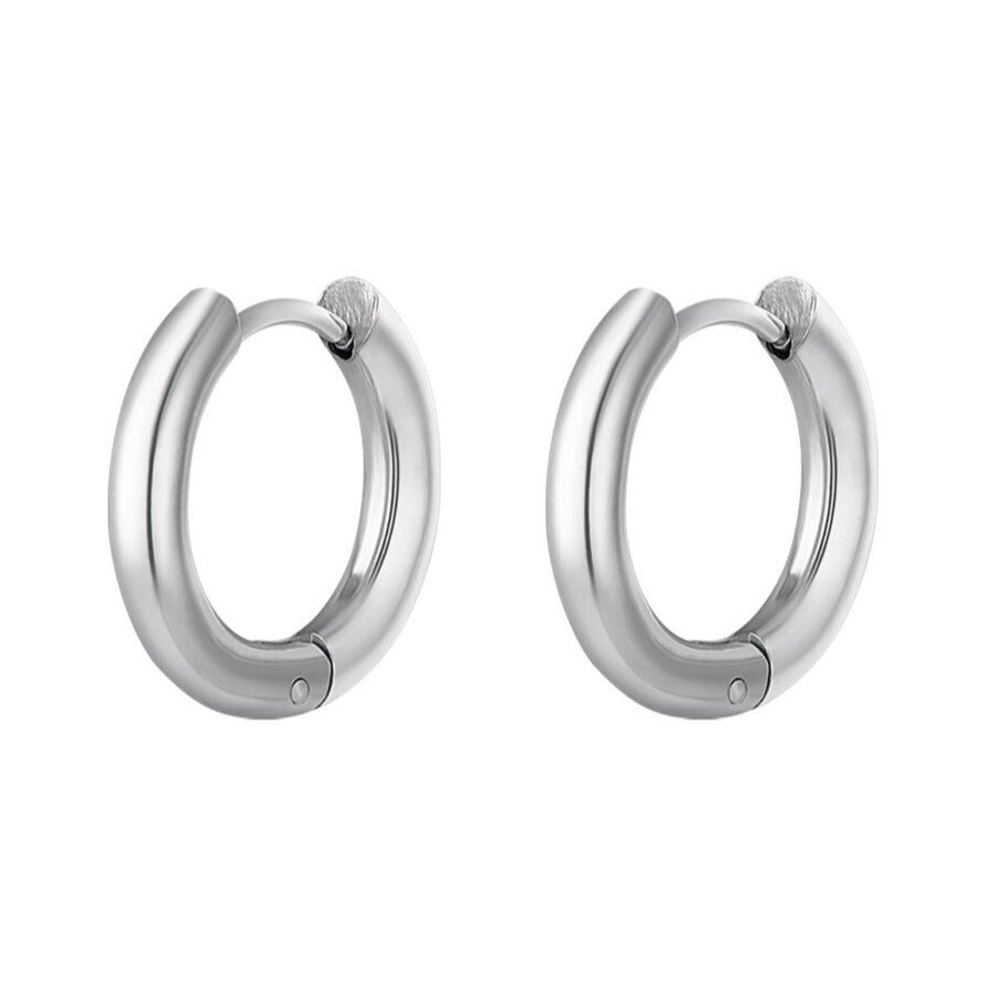 FRENCH RIVIERA | Fay thick silver-colored surgical steel rings