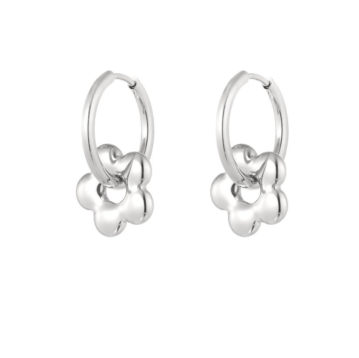 FRENCH RIVIERA | Sienna surgical steel rings with flower mascot (silver)