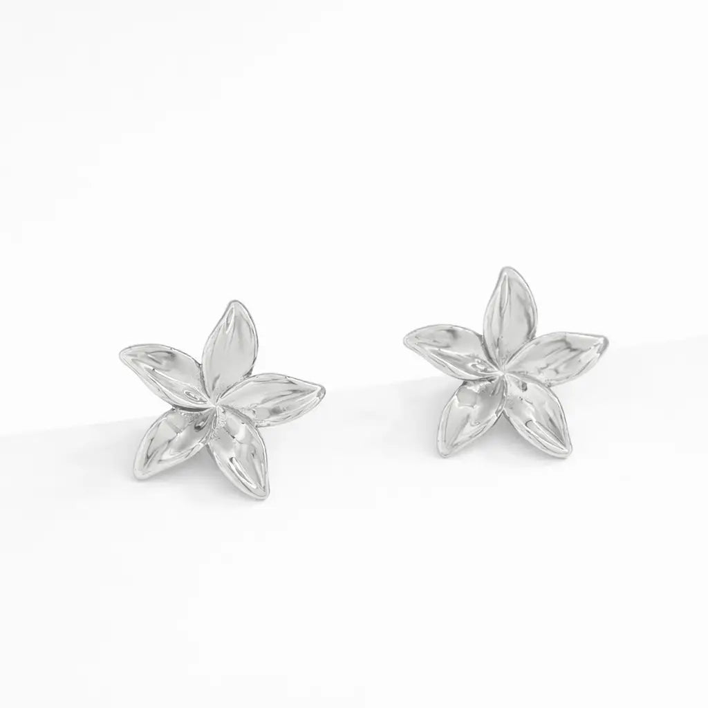 Florina hopeanväriset kirurginteräksiset kukkakorvakorut 2,3 cm