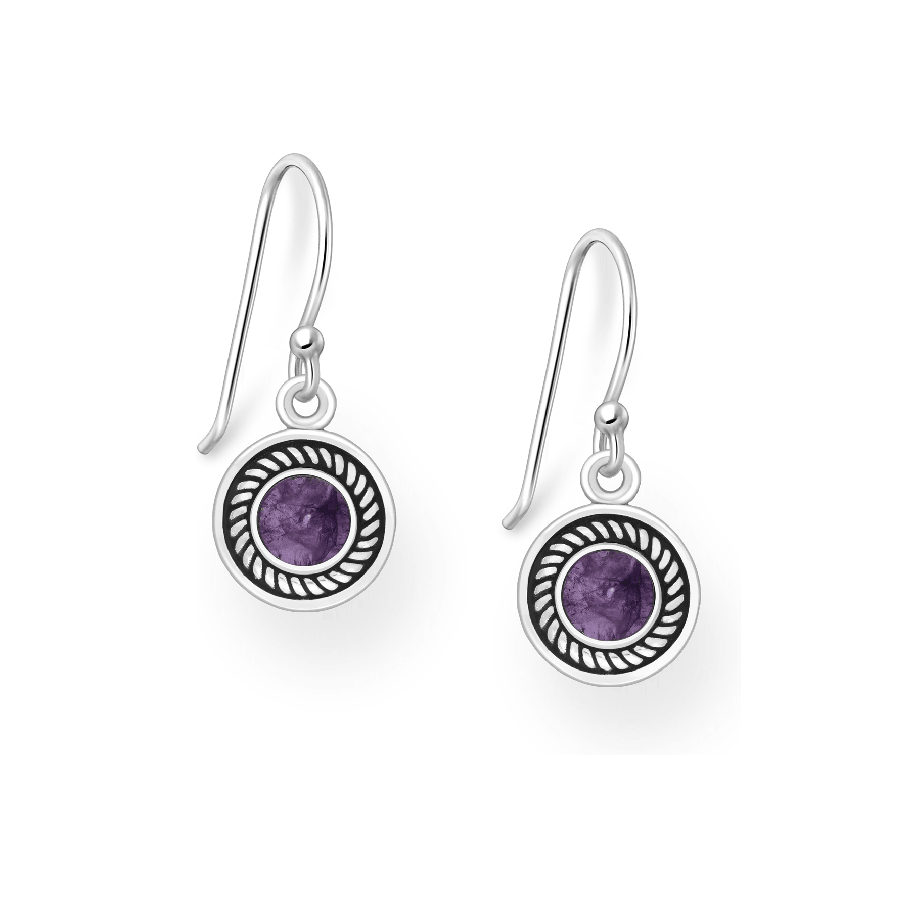 PREMIUM COLLECTION | Emelie -hopeakorvakorut ametistilla
