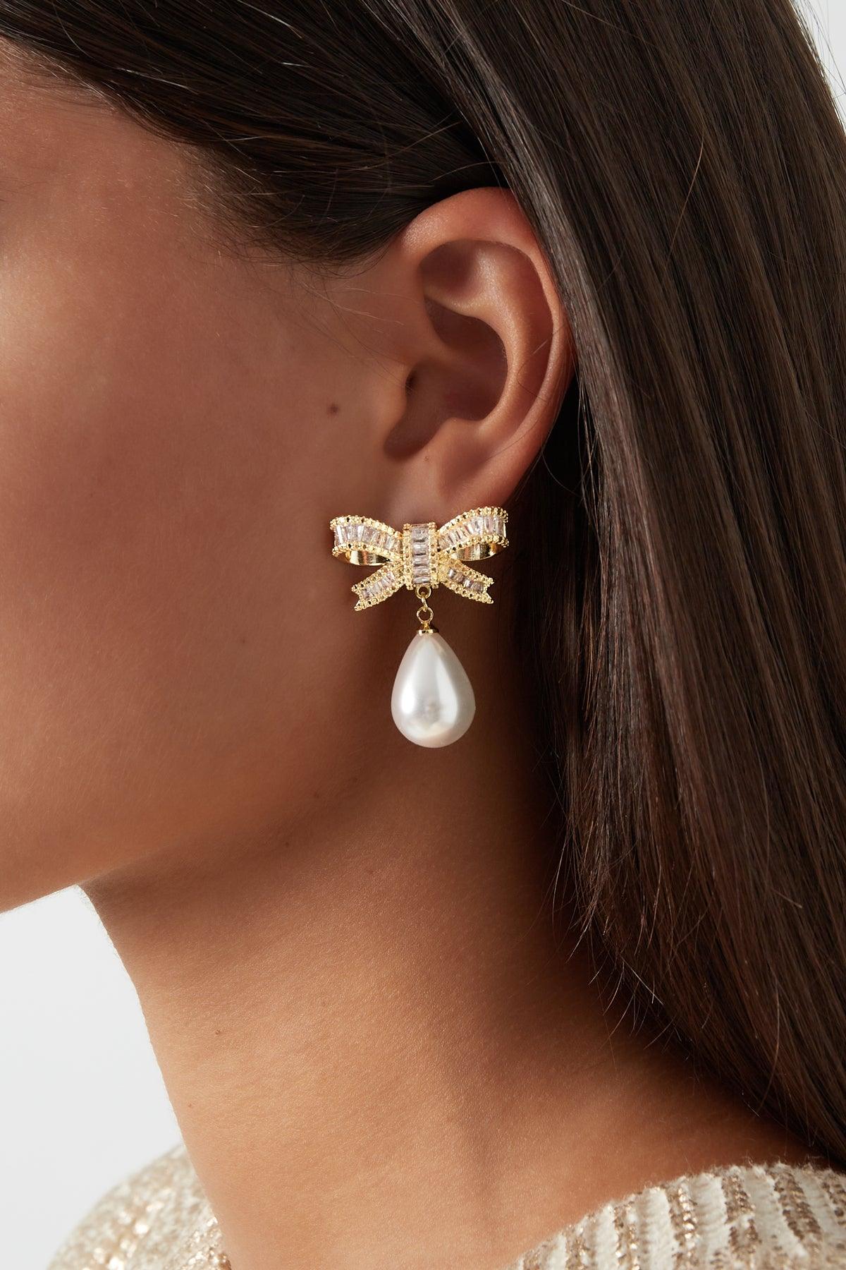 FRENCH RIVIERA | Pearly Bow -rusettinapit lahjarasiassa (kulta)
