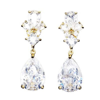 ATHENA BRIDAL | Luxury Sara Earrings -kullanväriset pisarakorvakorut