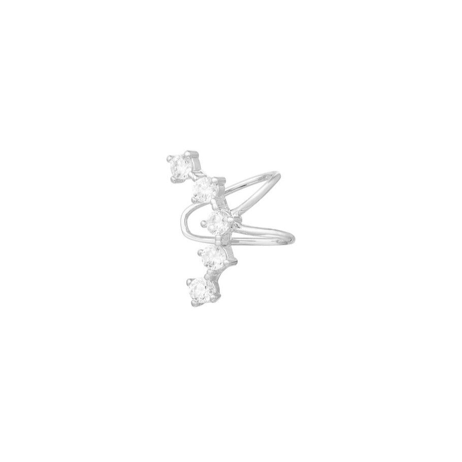FRENCH RIVIERA | Crystal Curve -hopeanvärinen ear cuff