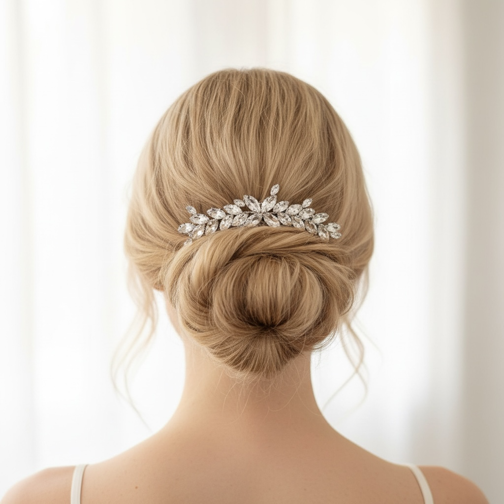 Hiuskoru, ROMANCE | Curvy Silver Hairpiece -kaareva hiuskoriste