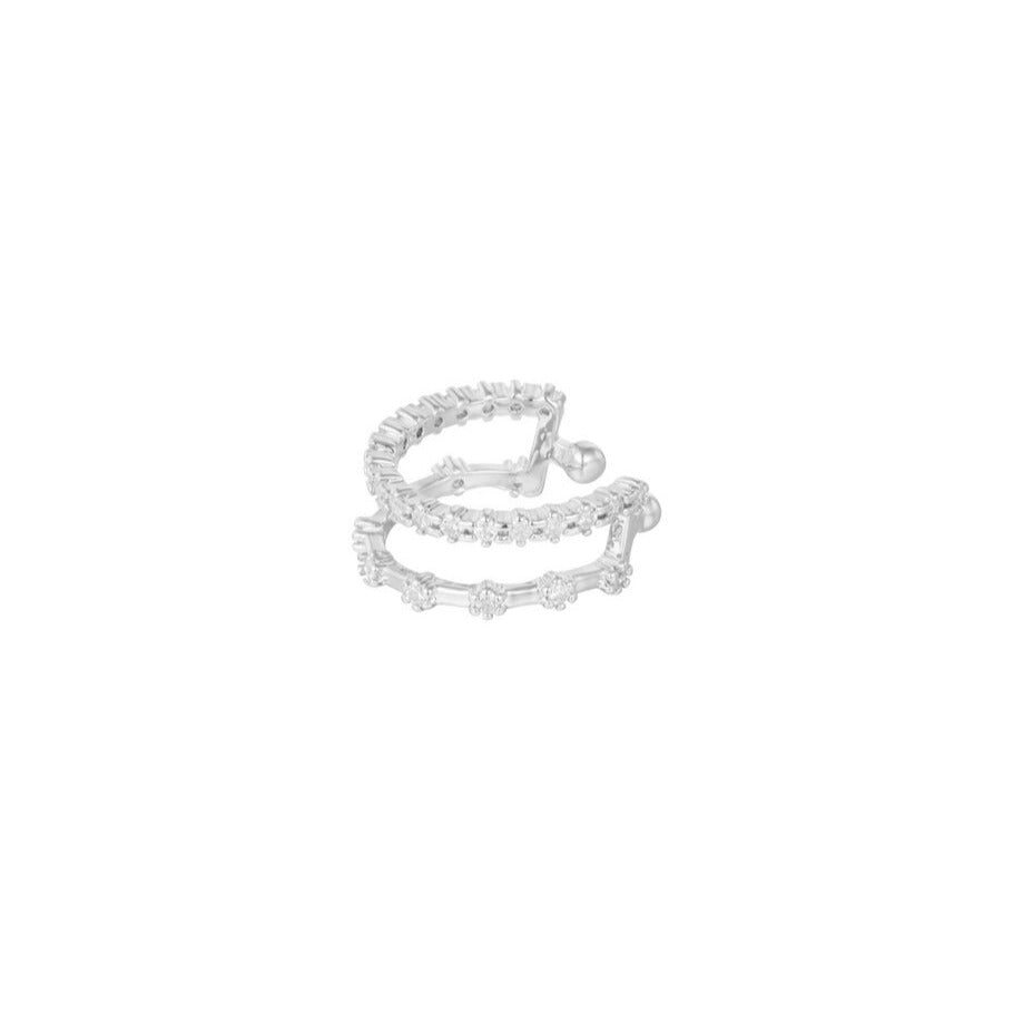 FRENCH RIVIERA | Shimmer Lines -hopeanvärinen ear cuff