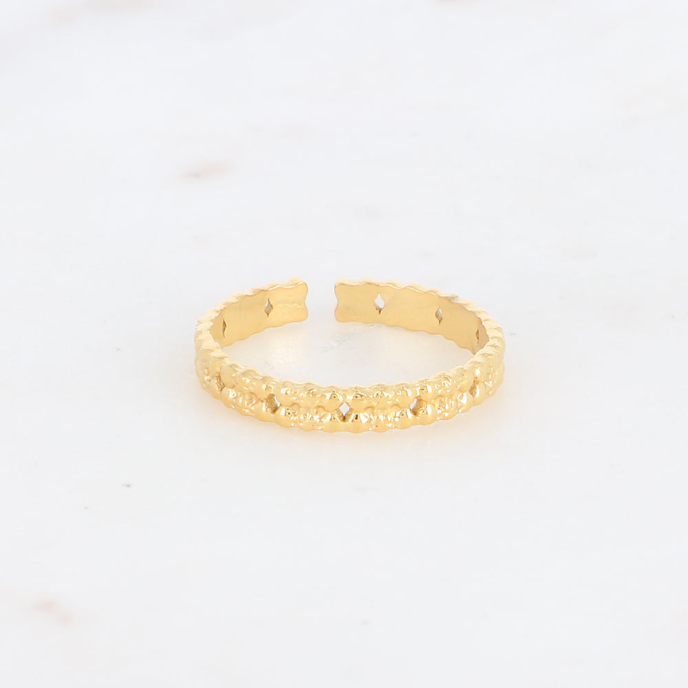 Bohm Paris Derrick siro kultainen teksturoitu sormus