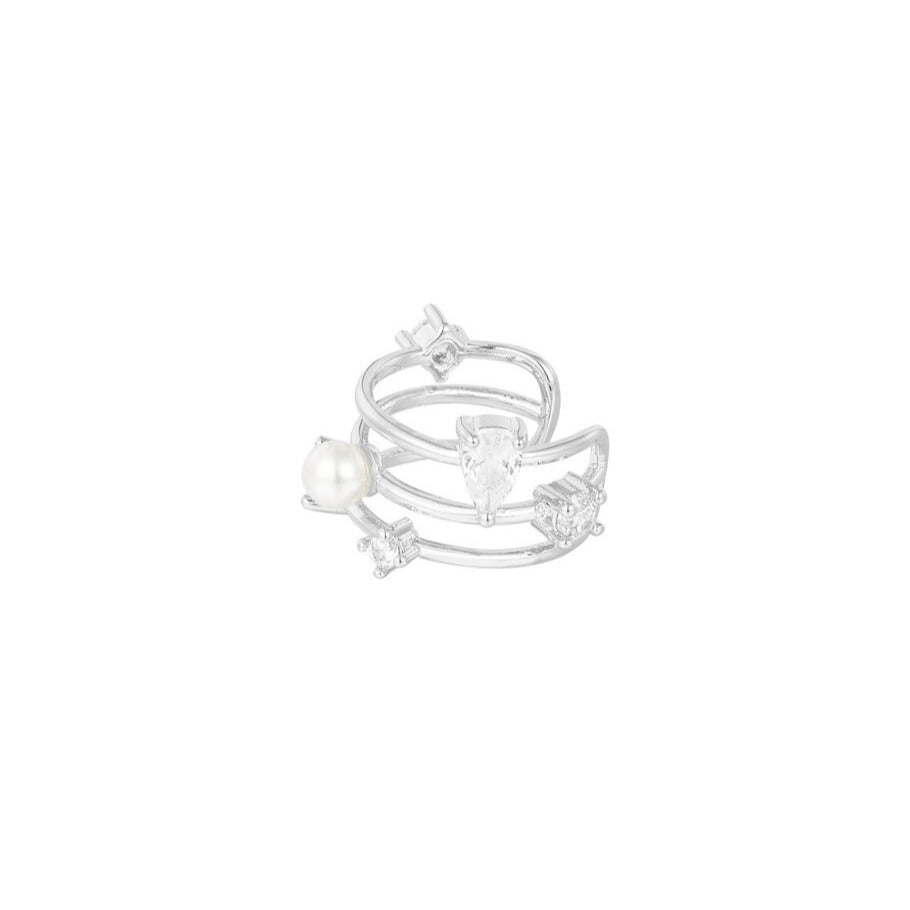 FRENCH RIVIERA | Moonlit Pearl -hopeanvärinen ear cuff