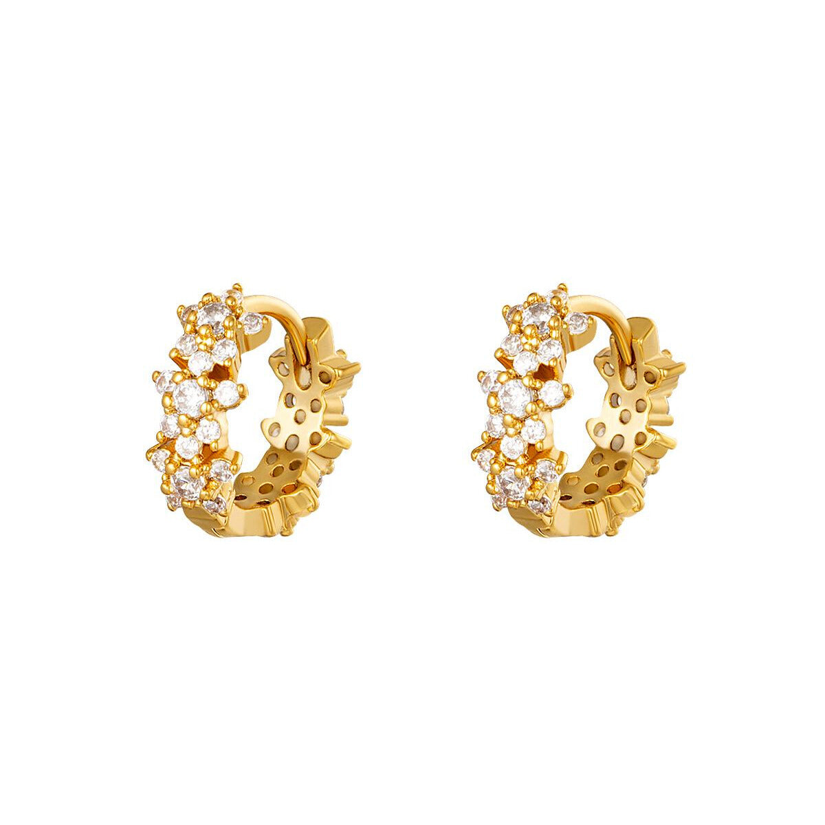 FRENCH RIVIERA | Capucine small gold-colored rings with glitter