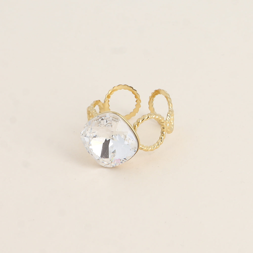 Bohm Paris elegantti kirkas kristallisormus