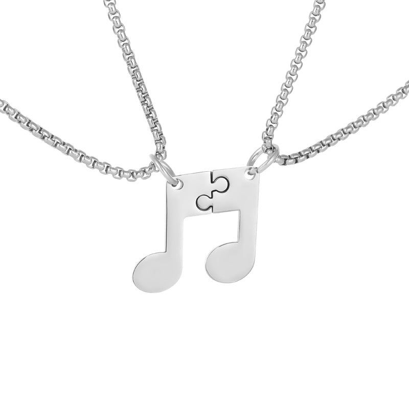 Hopeanvärinen nuottikaulakoru ystäville ja rakastavaisille – Romeo & Julia