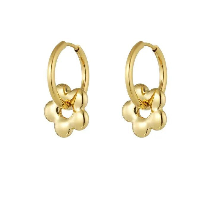 FRENCH RIVIERA | Sienna surgical steel rings with flower mascot (gold)