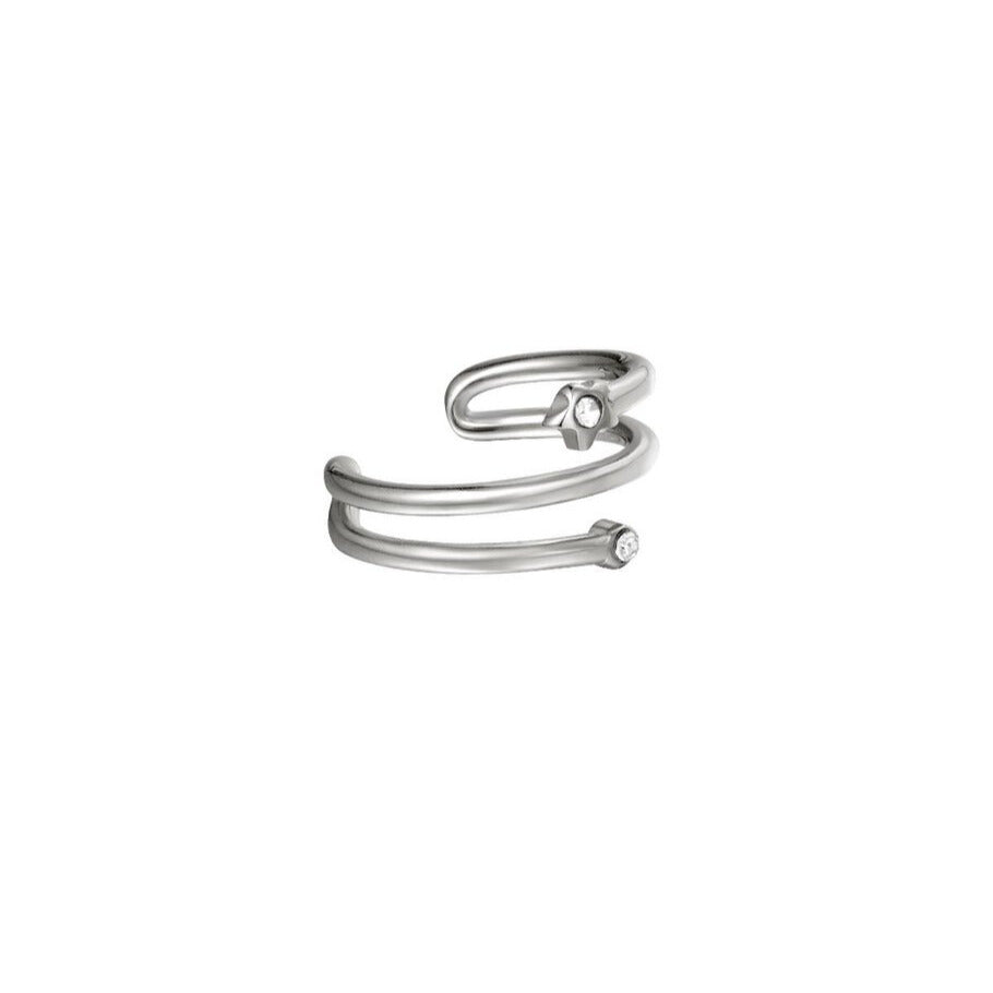 FRENCH RIVIERA | Minimal Glow -hopeanvärinen ear cuff