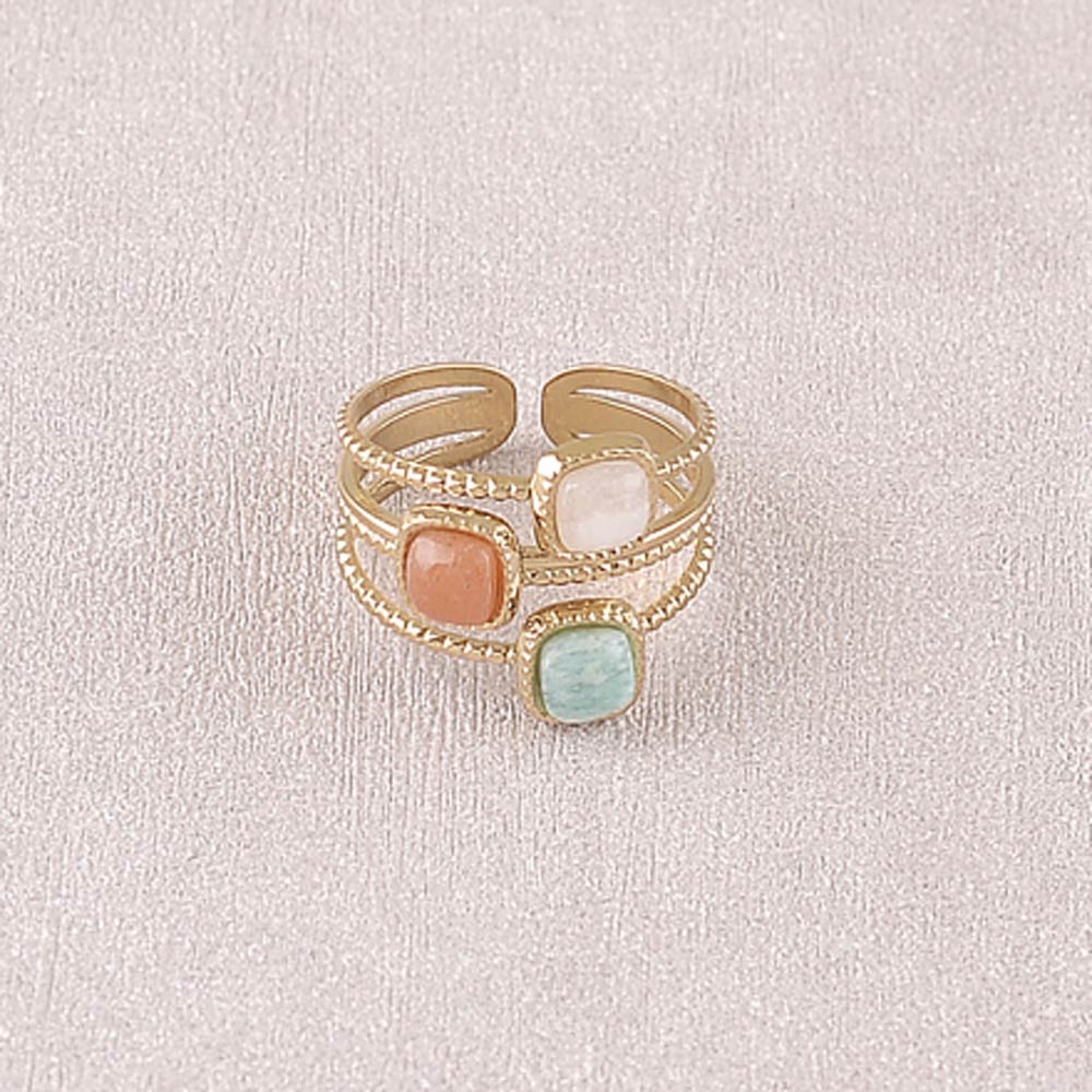 Bohm Paris sormus akaatti amazonite aventuriini.