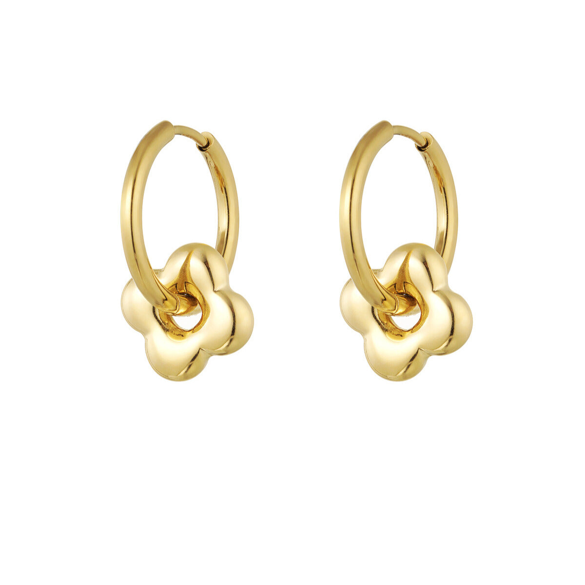 FRENCH RIVIERA | Zara surgical steel rings with flower mascot (gold)