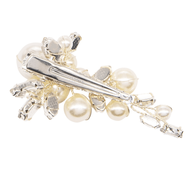 ATHENA BRIDAL | Stéphanie -helmikoristeinen hiuskoru klipsillä (hopea)