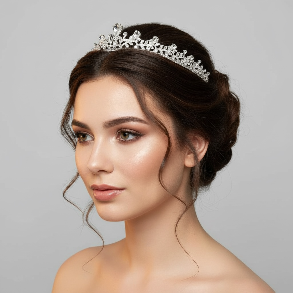 ROMANCE | Charlotta – hopeanvärinen tiara kirkkailla kivillä