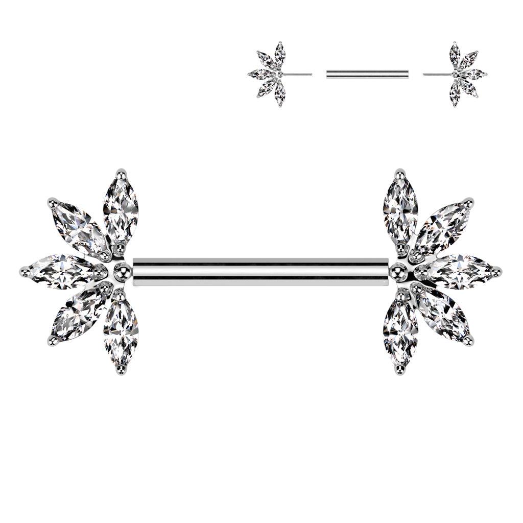Nännikoru, Lux Titanium Barbell -titaaninen push in tappi (hopea)