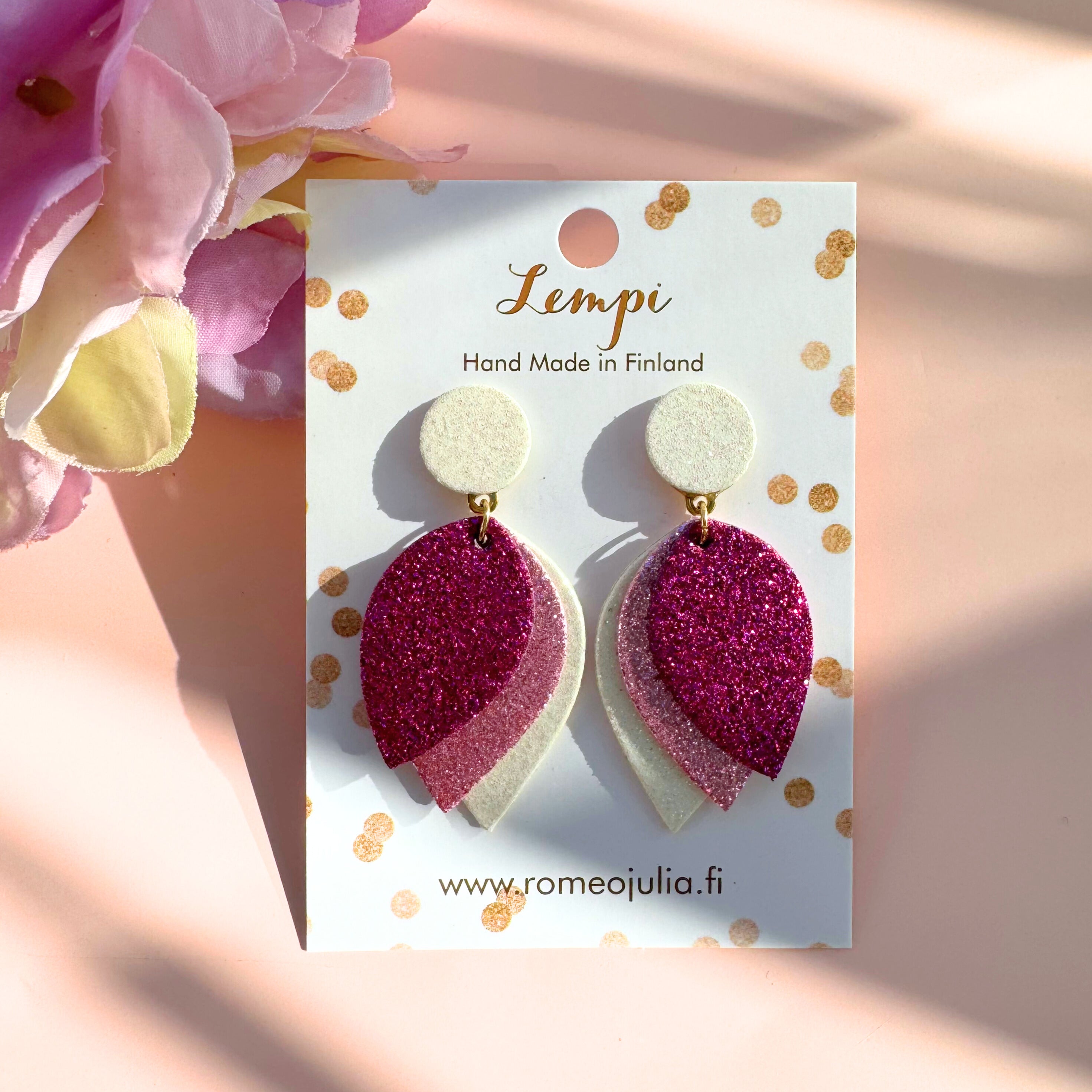 LEMPI®-korvakorut, Hehku (fuksia-laventelinpinkki-valkoinen)