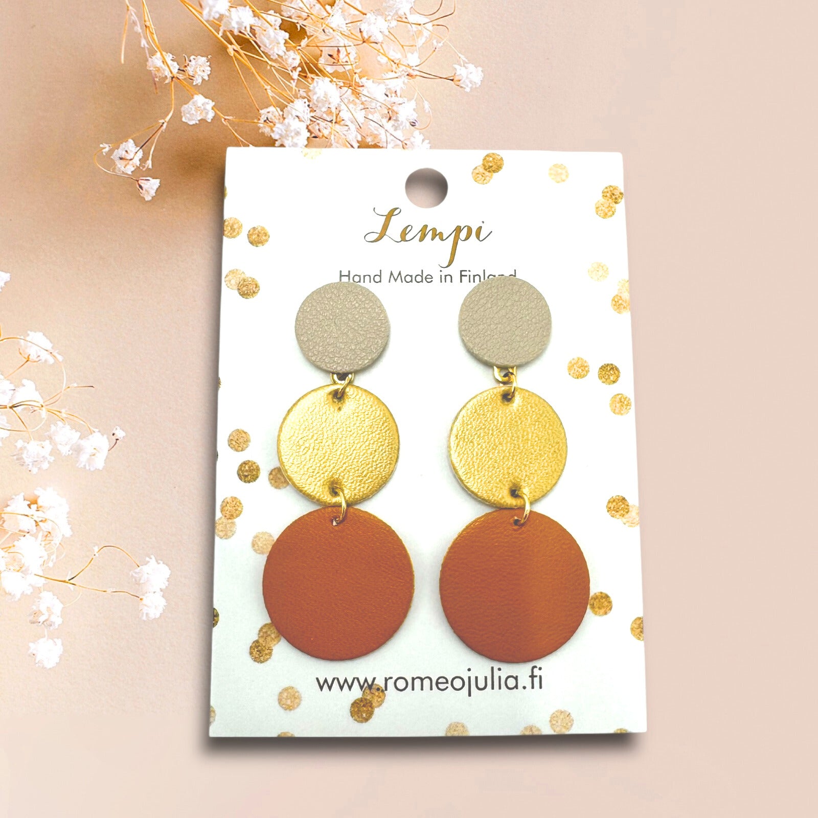 LEMPI® earrings, Ilona (dark pink glitter)