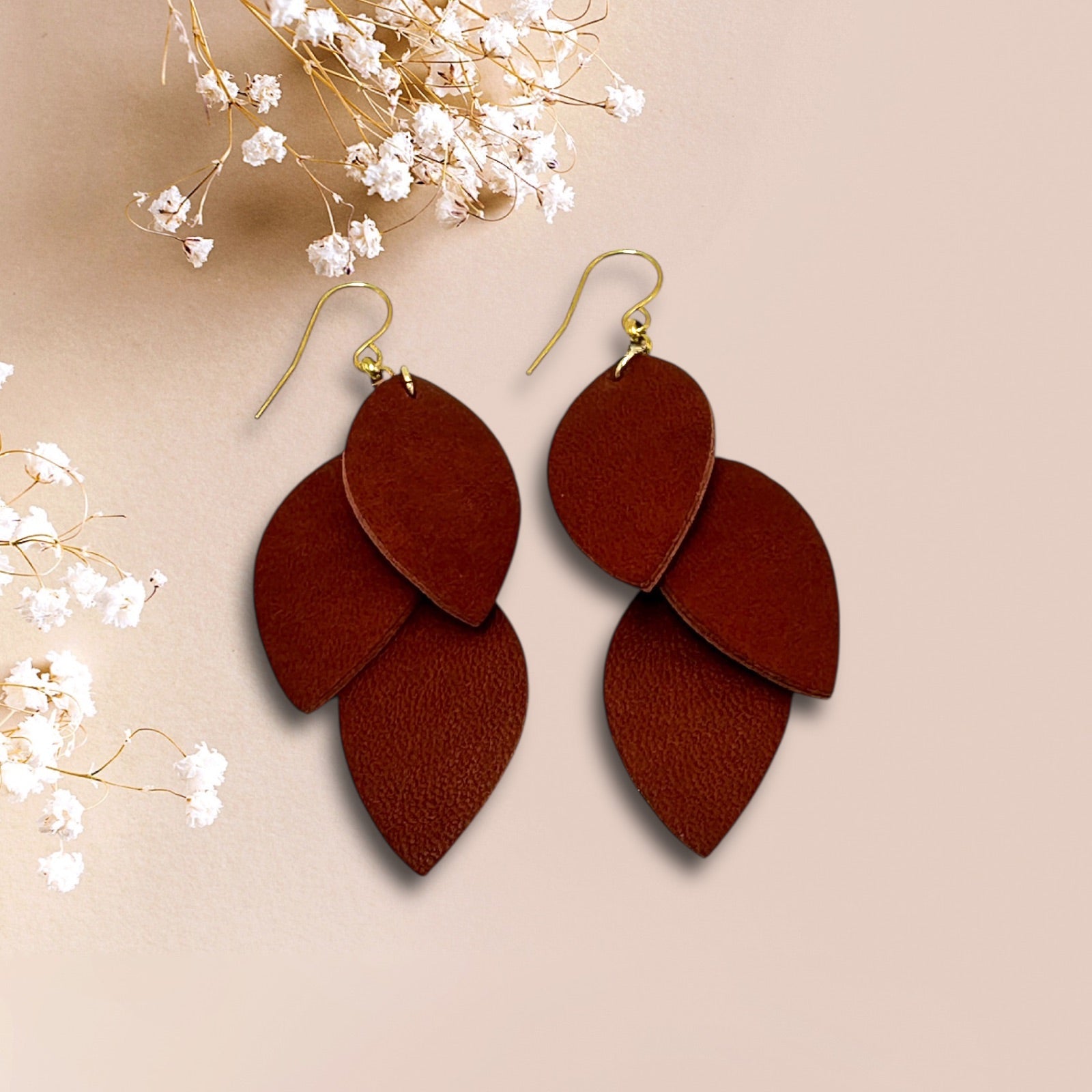 LEMPI earrings, Little Grain (cinnamon brown)