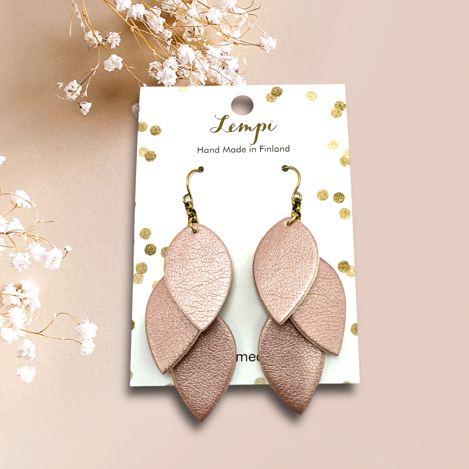 LEMPI earrings, Little Grain (black, silver)