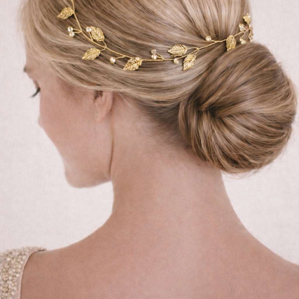 Romanttinen kullan sävyinen hiuskoru nutturaan ja avoimiin kampauksiin.