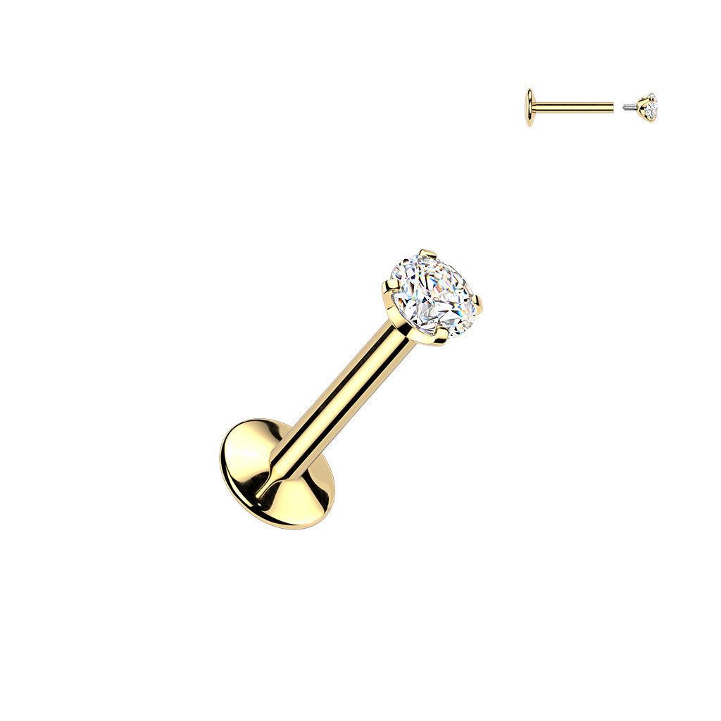 24K kullanvärinen Luxe Spark -titaanilabret kirkkaalla 3 mm kristallilla
