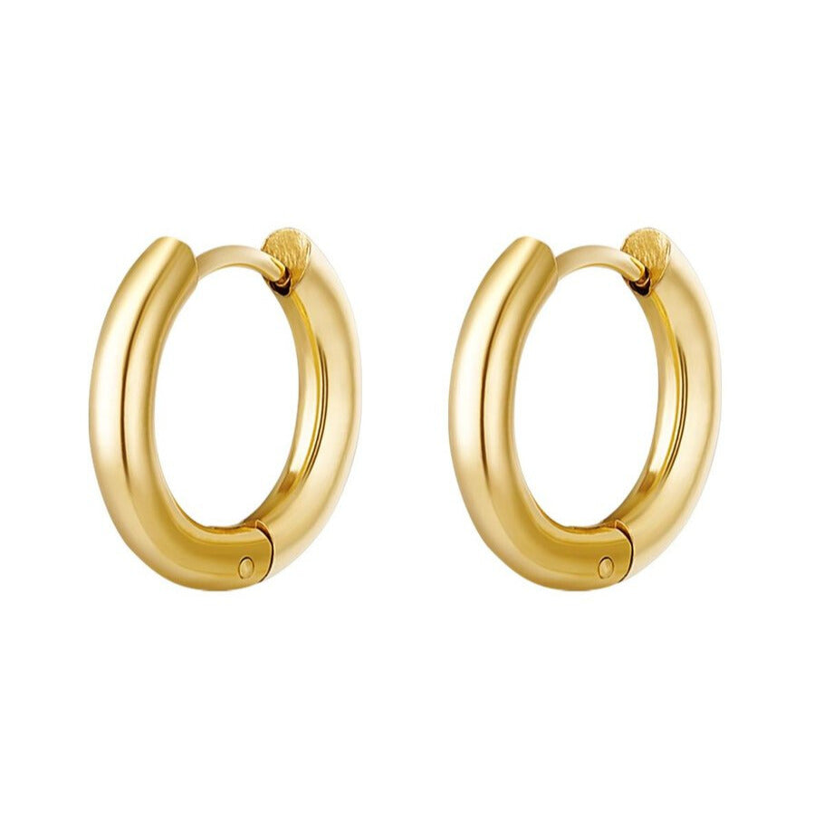 FRENCH RIVIERA | Fay thick gold-colored surgical steel rings
