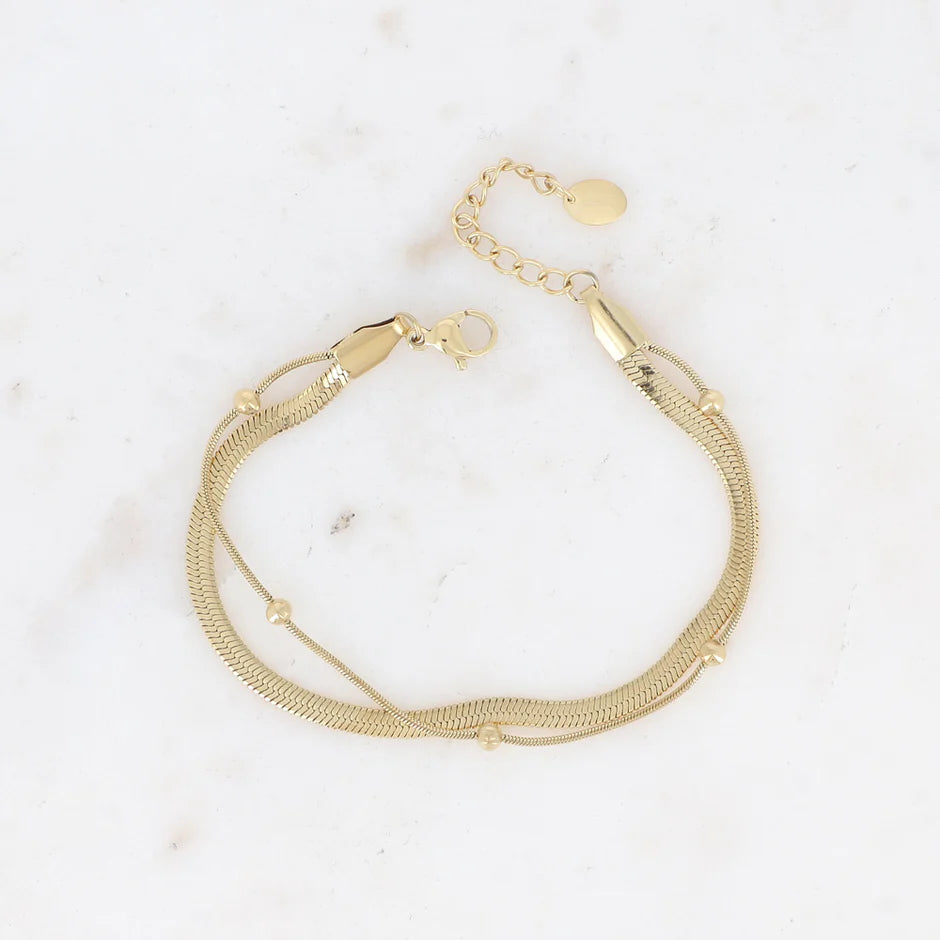 BOHM PARIS Imane rannekoru kulta snake chain peiliketju