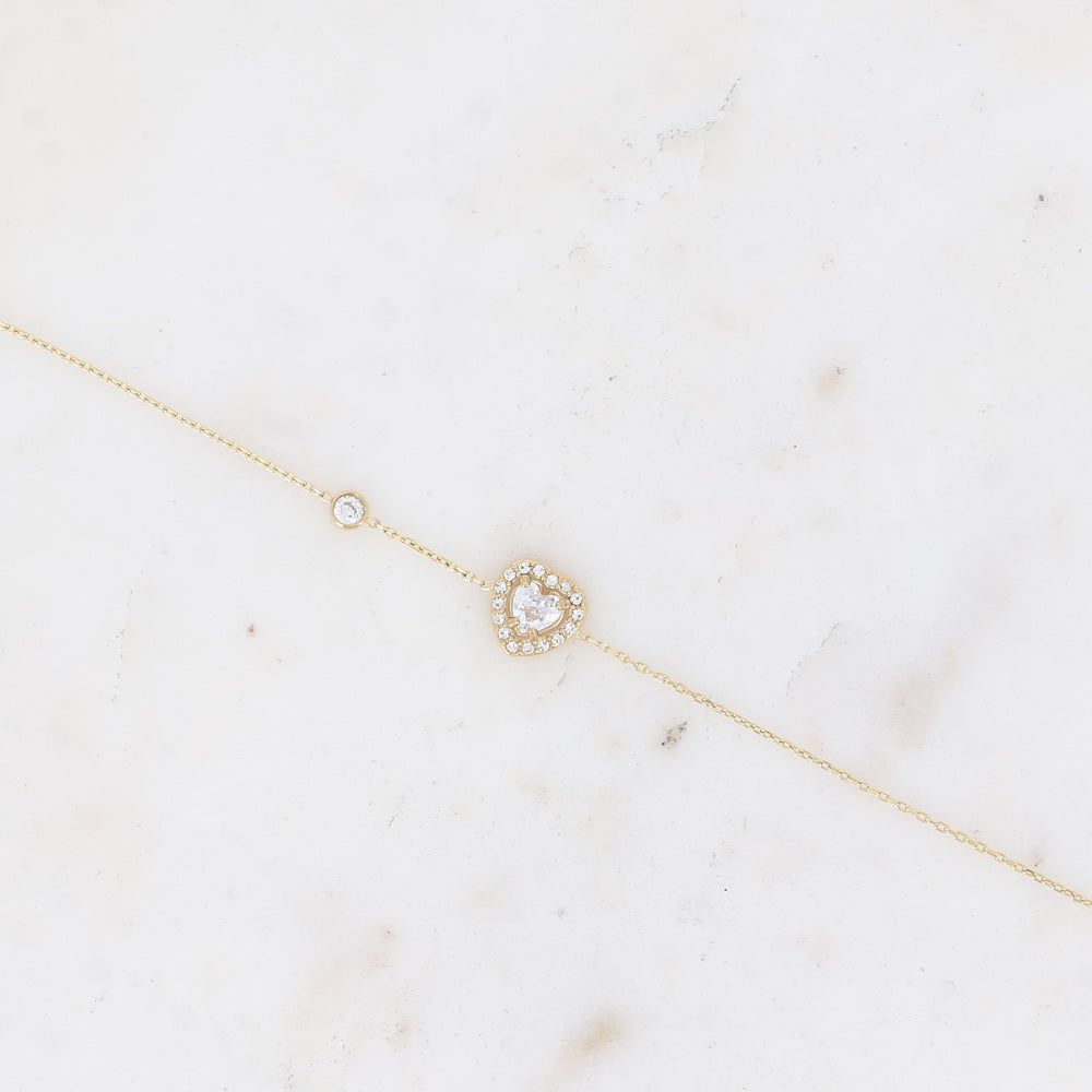 Elegantti sydänrannekoru kirurginterästä, säädettävä pituus 16 + 3 cm.