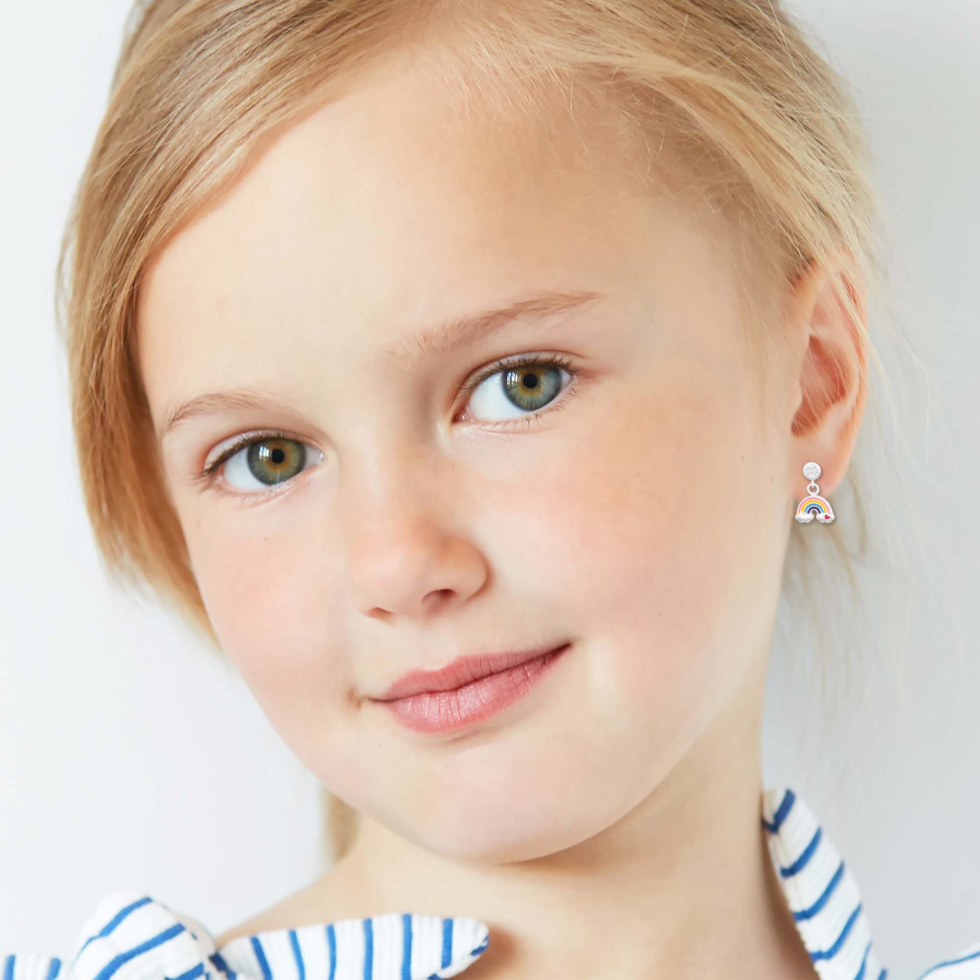Children's premium silver earrings, Rainbow earrings