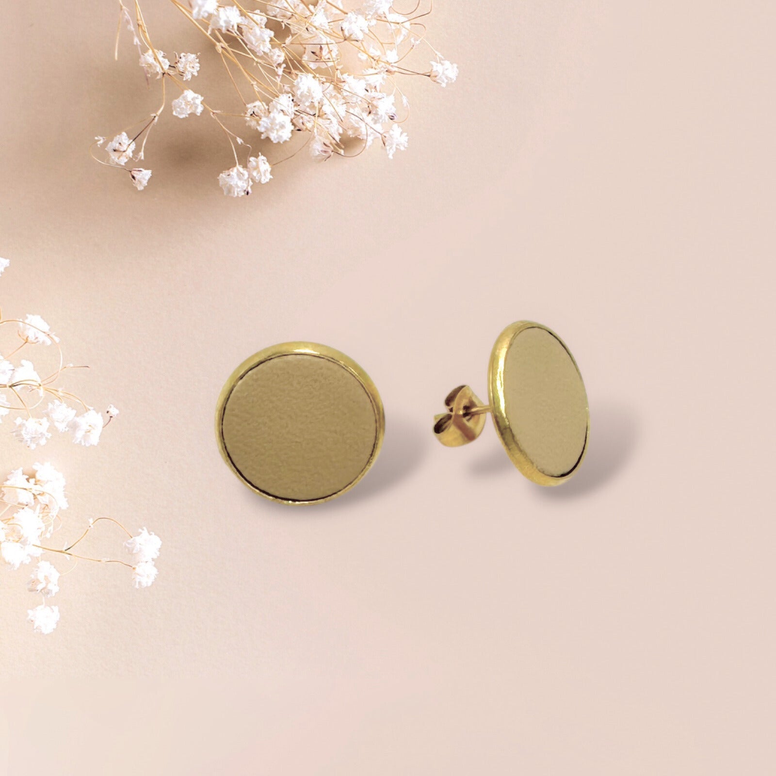 LEMPI earrings, Veera (gold / red glitter, S)
