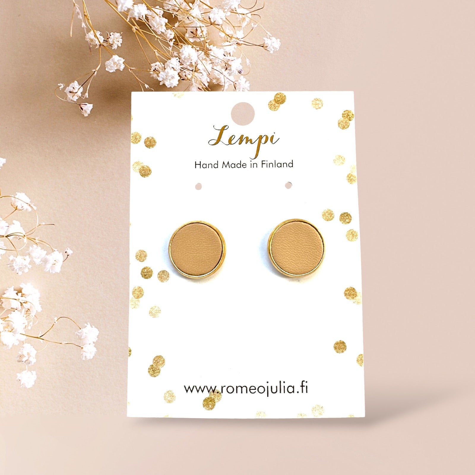 LEMPI earrings, Veera (gold / red glitter, S)